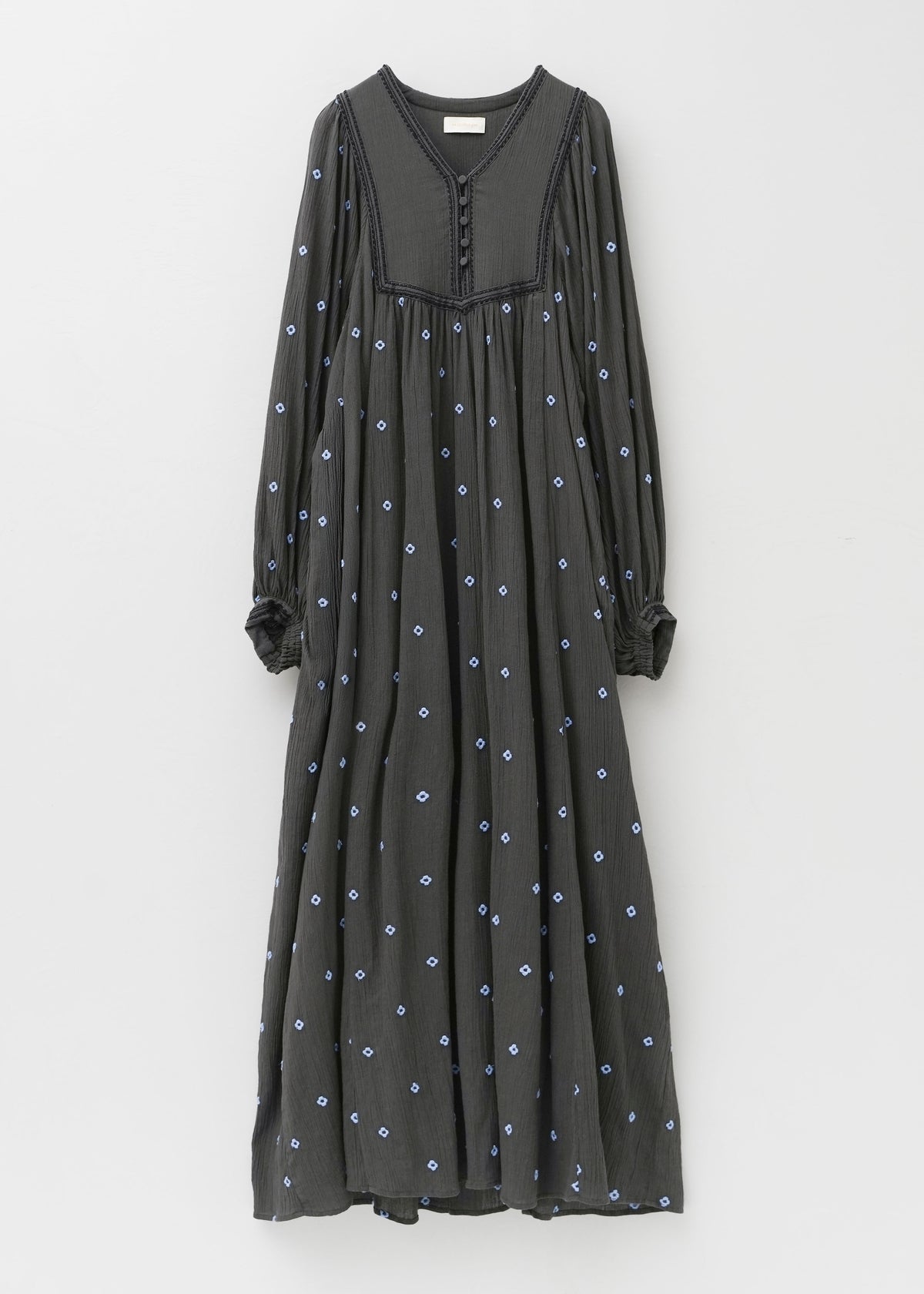 Cotton Crape Full Embroidery Yoke Dress