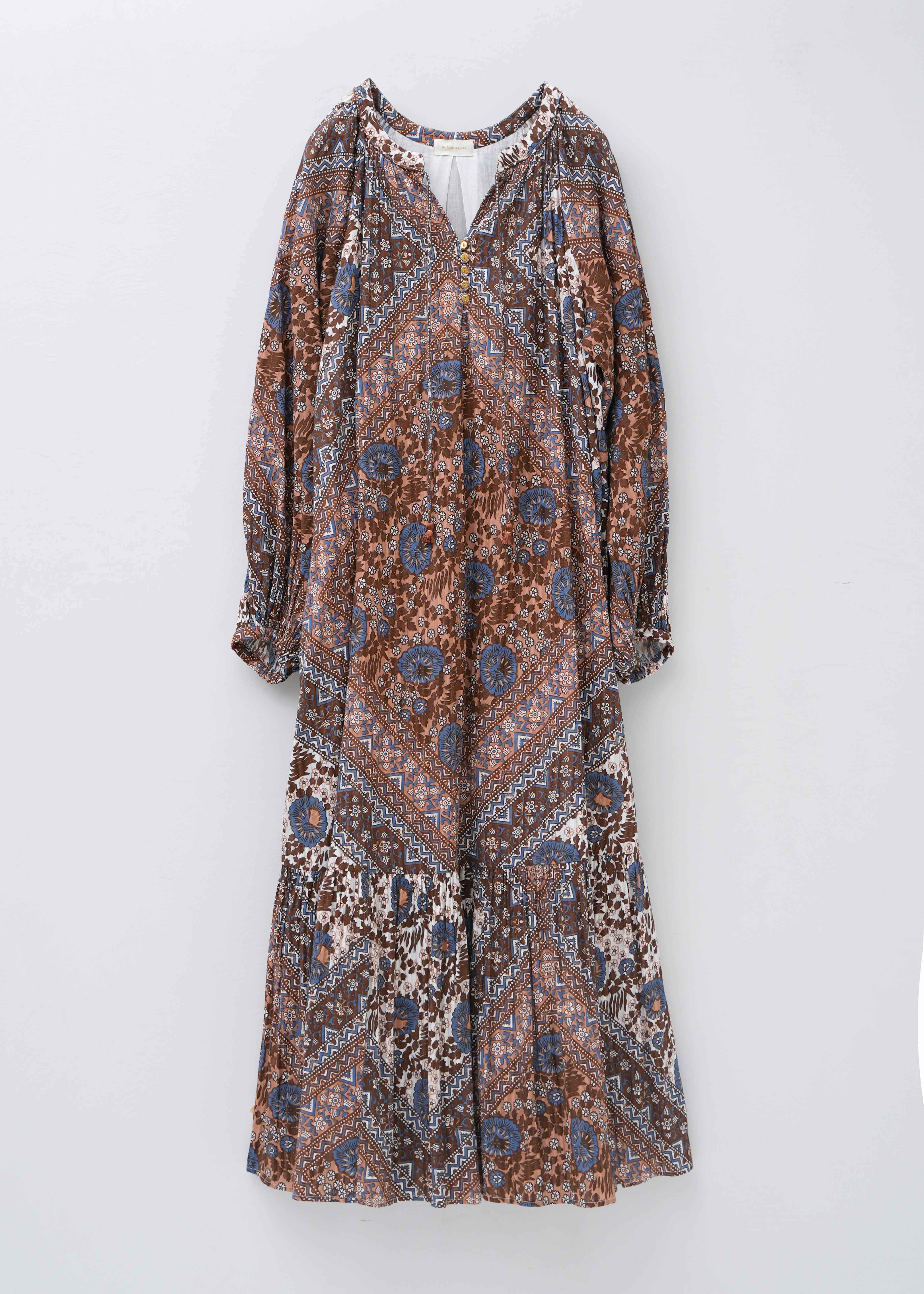 【9/2 10時発売】Cotton Lurex Floral Scarf Print Dress