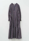 【10/7 10時発売】Crimp Cotton Abelia Print Line Embroidery Dress