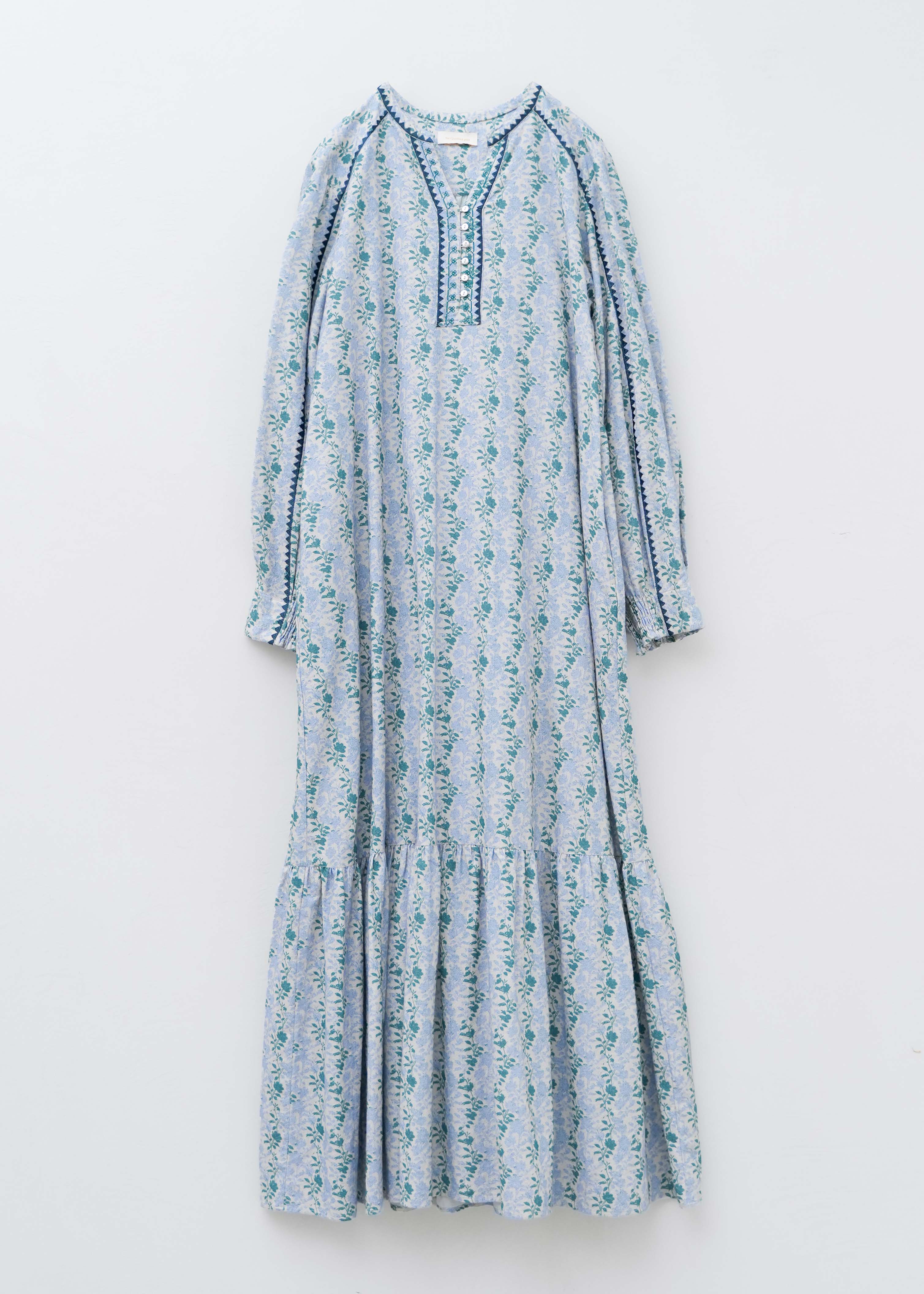 10/7 10時発売】Crimp Cotton Abelia Print Line Embroidery Dress