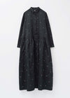 【10月中旬お届け予定】Poly Dupion Small Kali Embroidery Shirts Dress