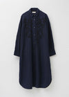 【10月上旬お届け予定】Wool Jacquard Embroidery Shirt Dress