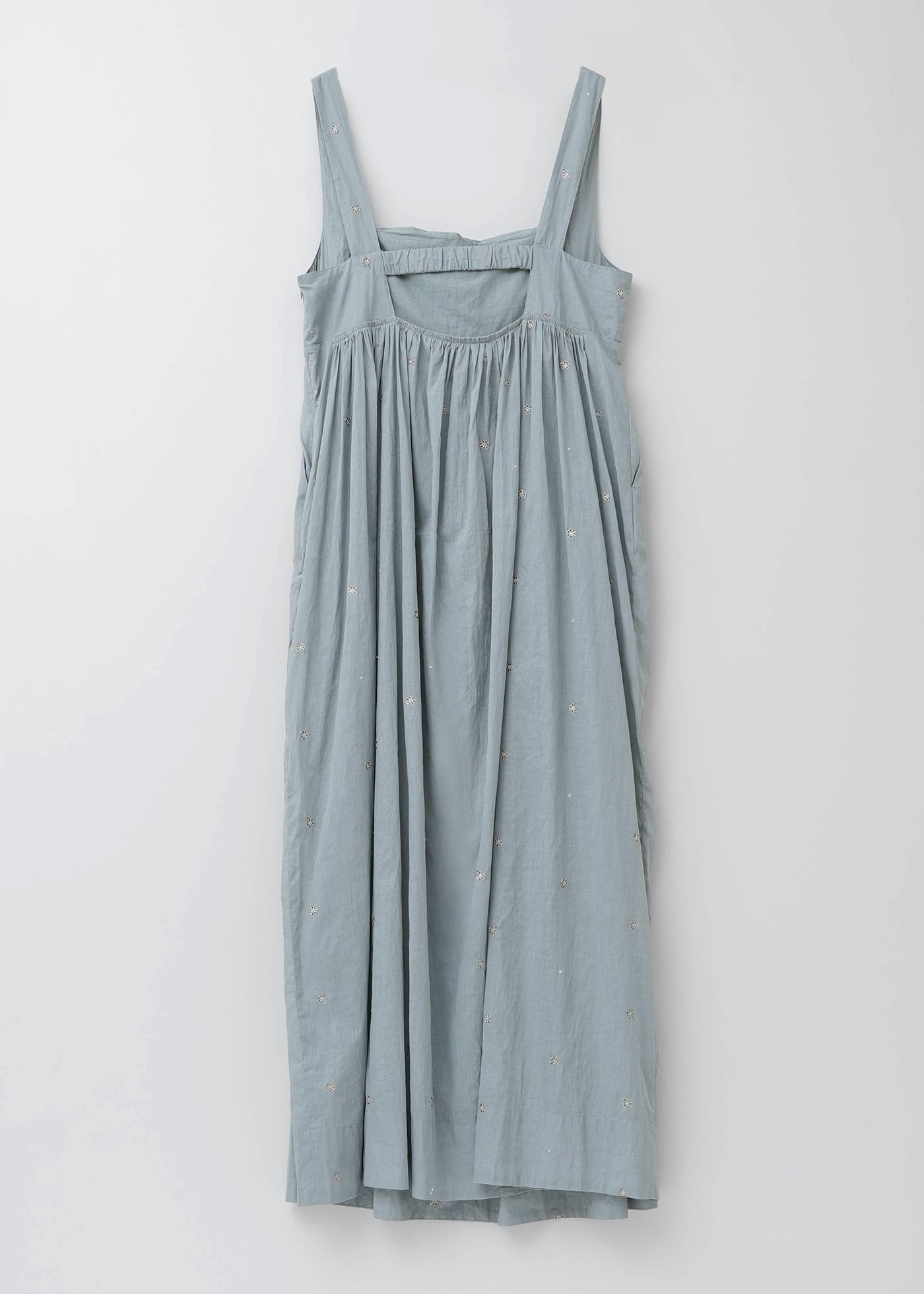 Cotton Organza Embroidery Sleeveless Dress