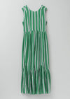 【5月上旬お届け予定】Cotton Voile Stripe Sleeveless Slant Panel Dress