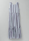 【5月上旬お届け予定】Cotton Voile Stripe Sleeveless Slant Panel Dress