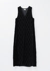 【10月中旬お届け予定】Velvet Flower Argyle Embroidery V-Neck Dress