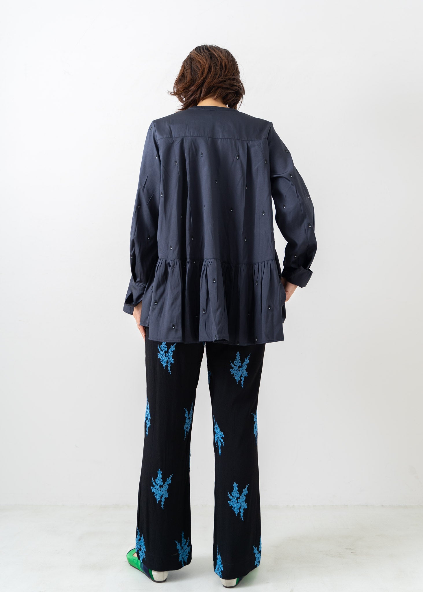 Moss Rayon Full Embroidery Pants