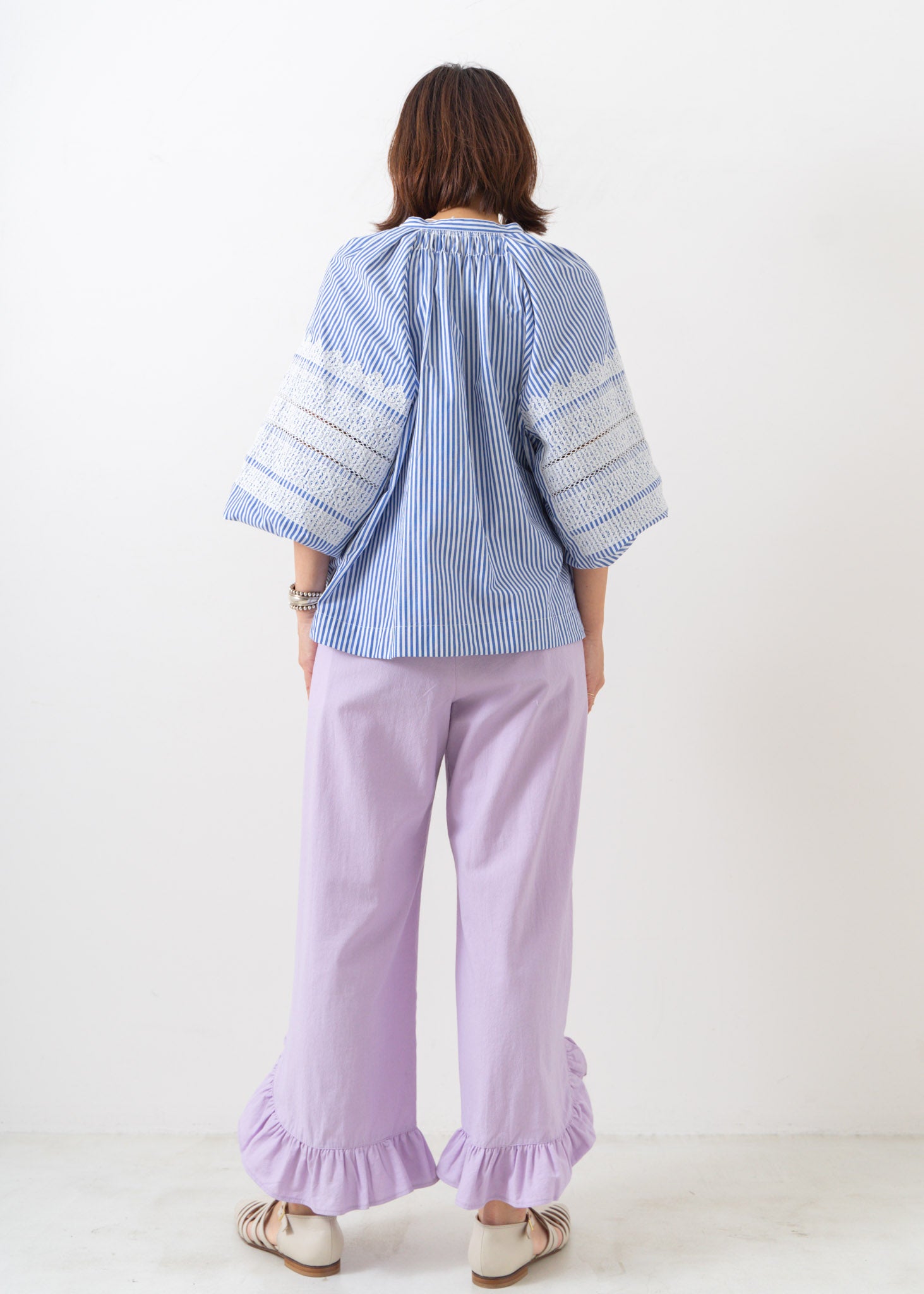 Crimp Cotton Frill Pants