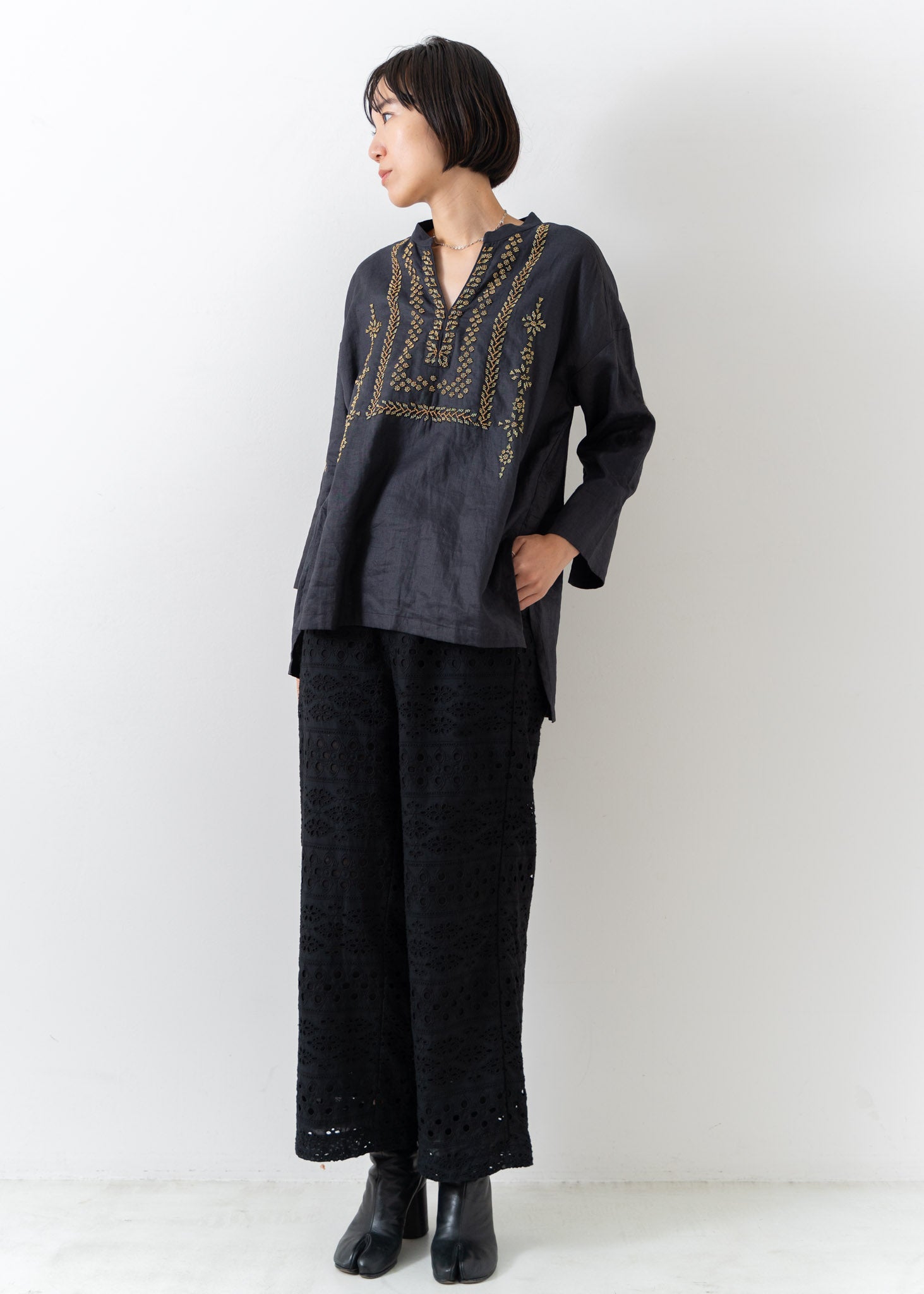 Border Hemla Gather Pants | Pasand by ne Quittez pas | パサン