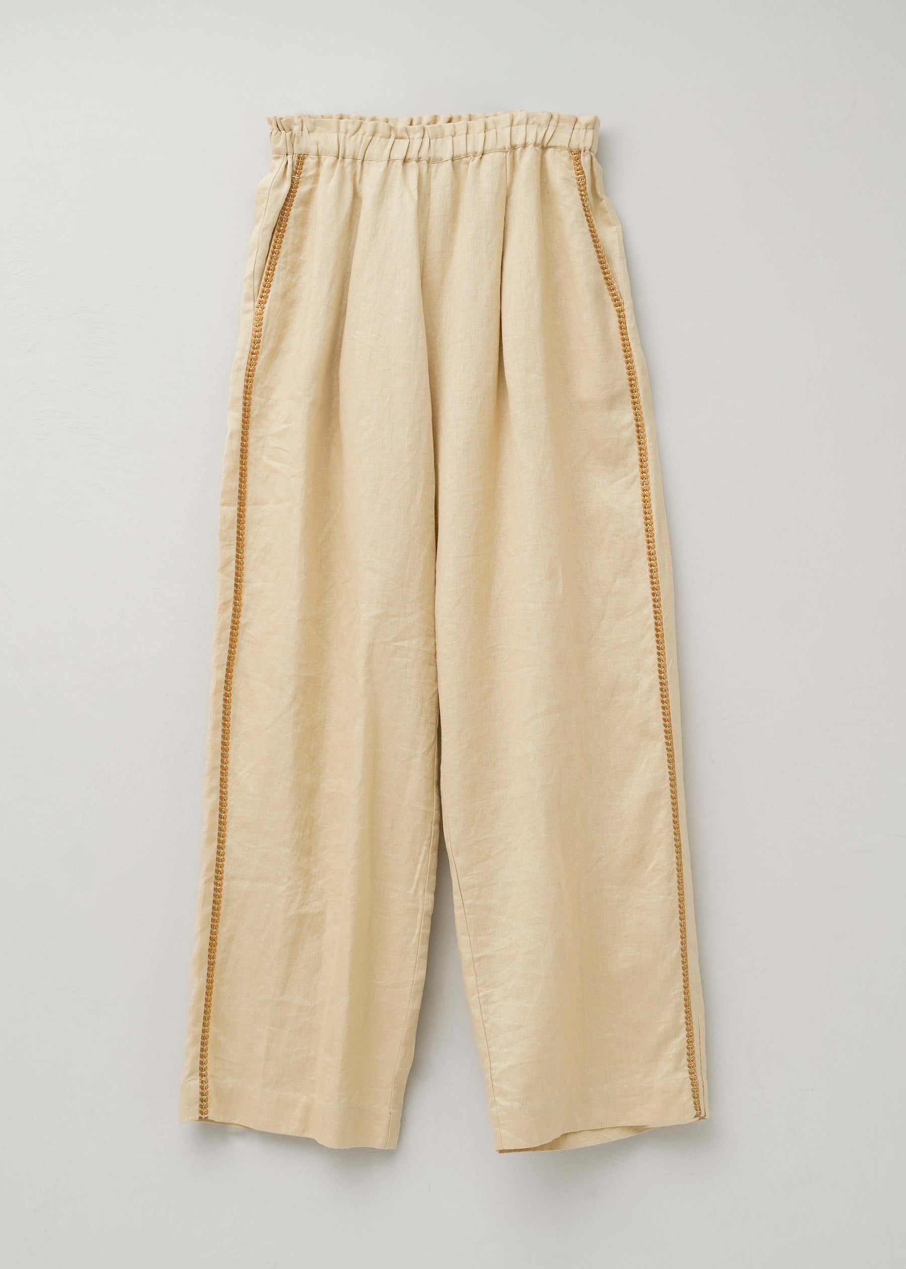 Linen Twill Side Embroidery Pants