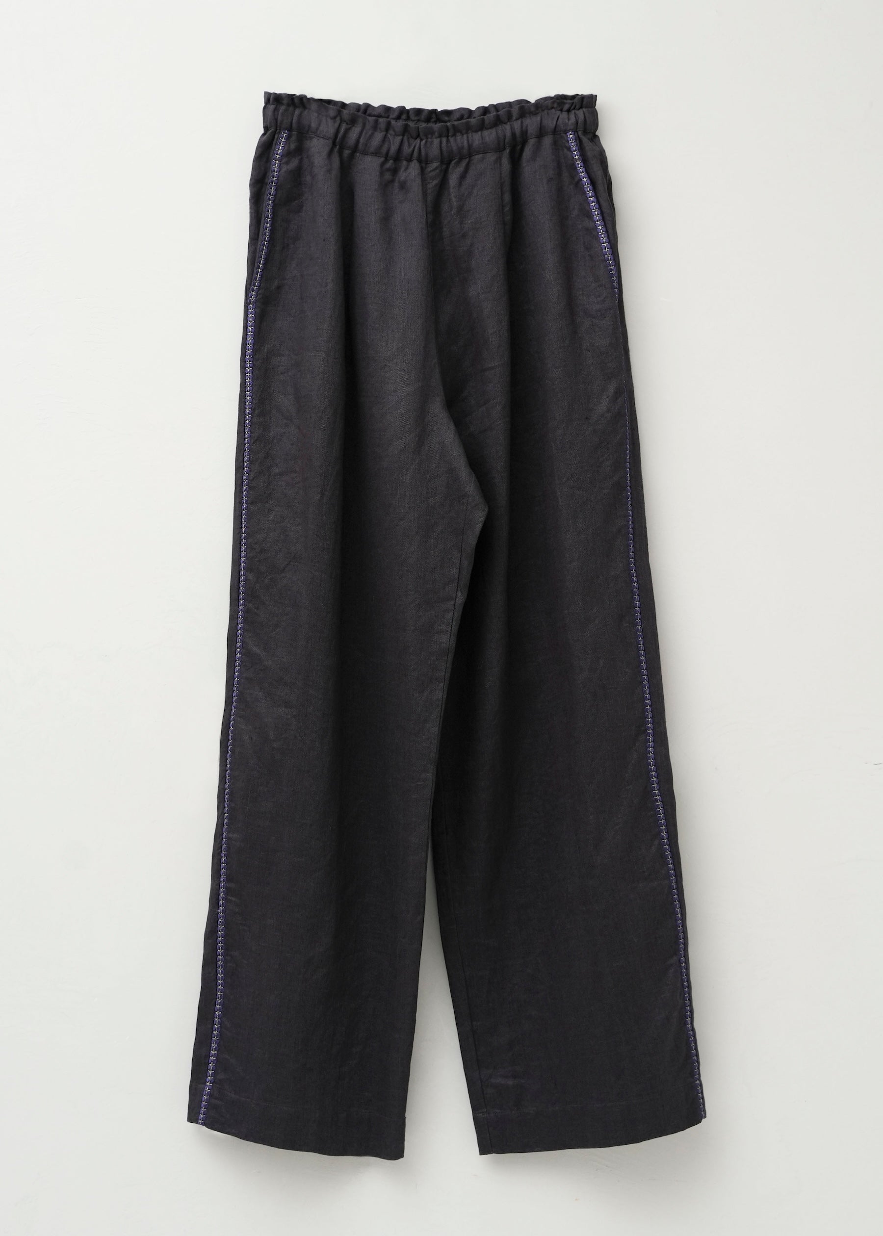 Linen Twill Side Embroidery Pants