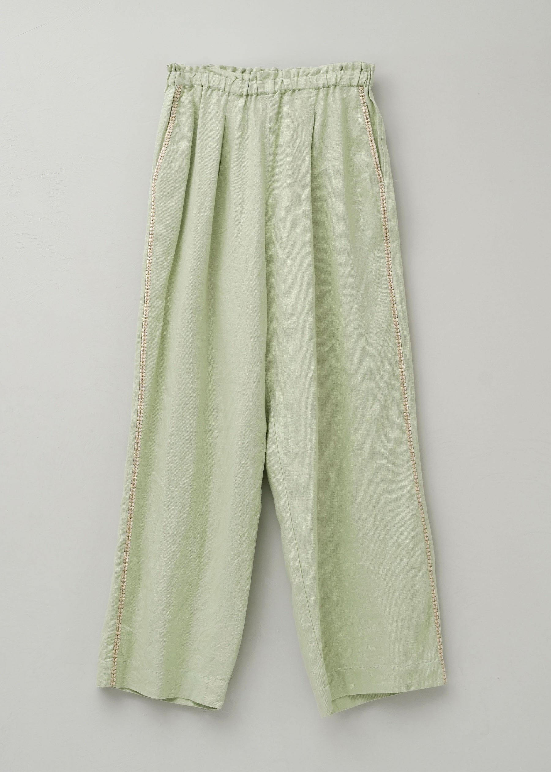 Linen Twill Side Embroidery Pants