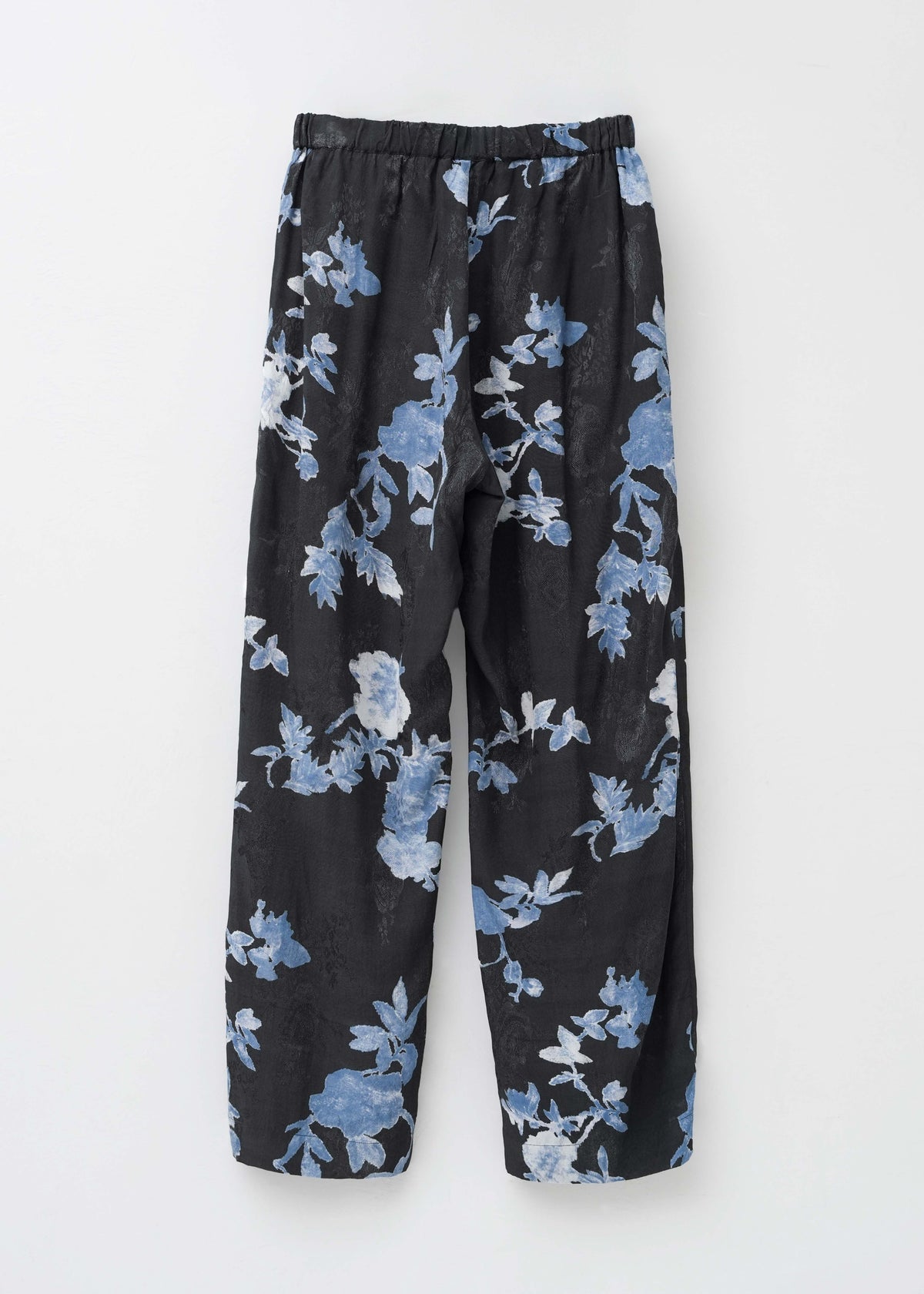 Rayon Jacquard Rose Print Pants