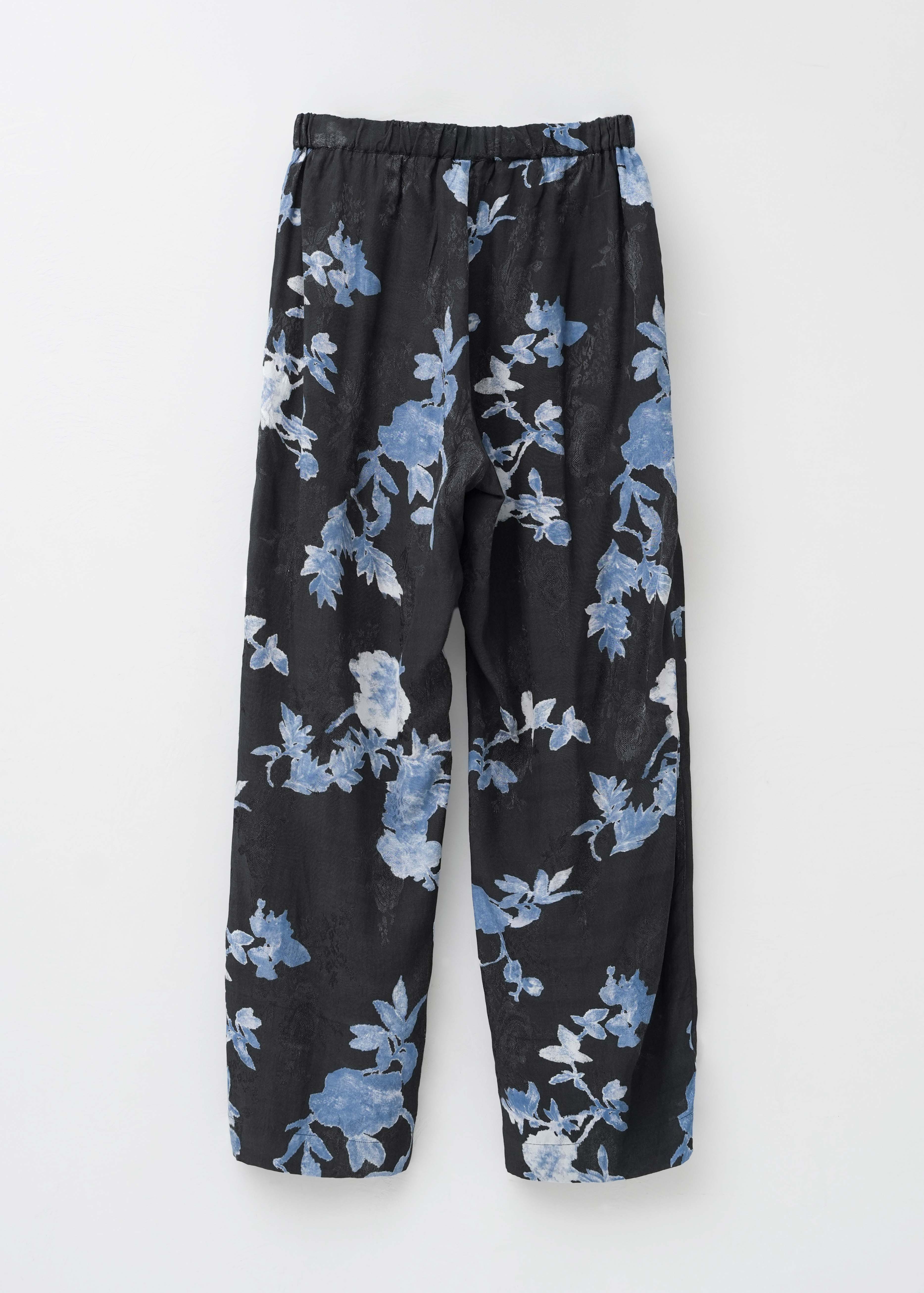 【9月下旬お届け予定】Rayon Jacquard Rose Print Pants