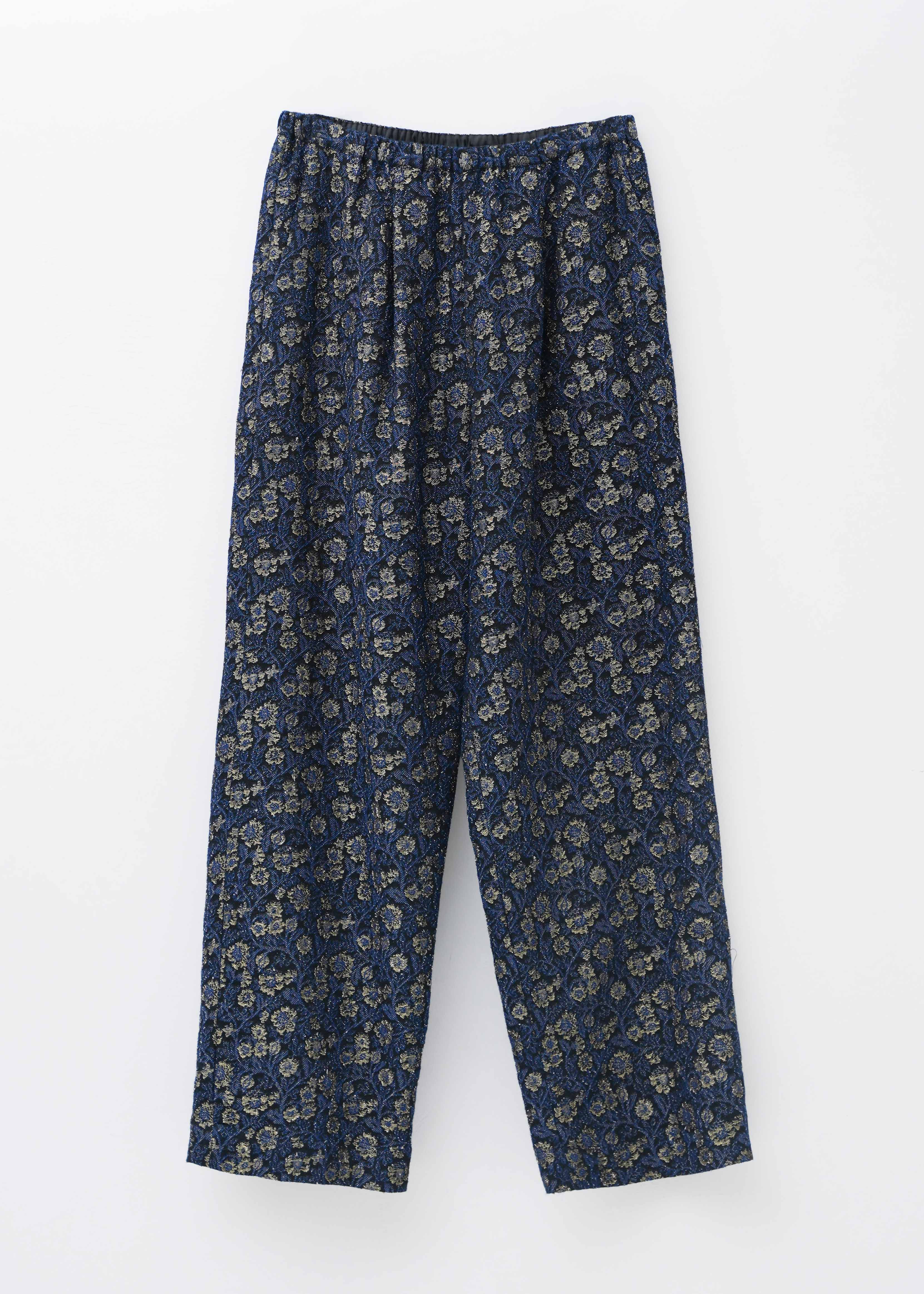 【10月中旬お届け予定】Wool Lurex Flower Jacquard Pants