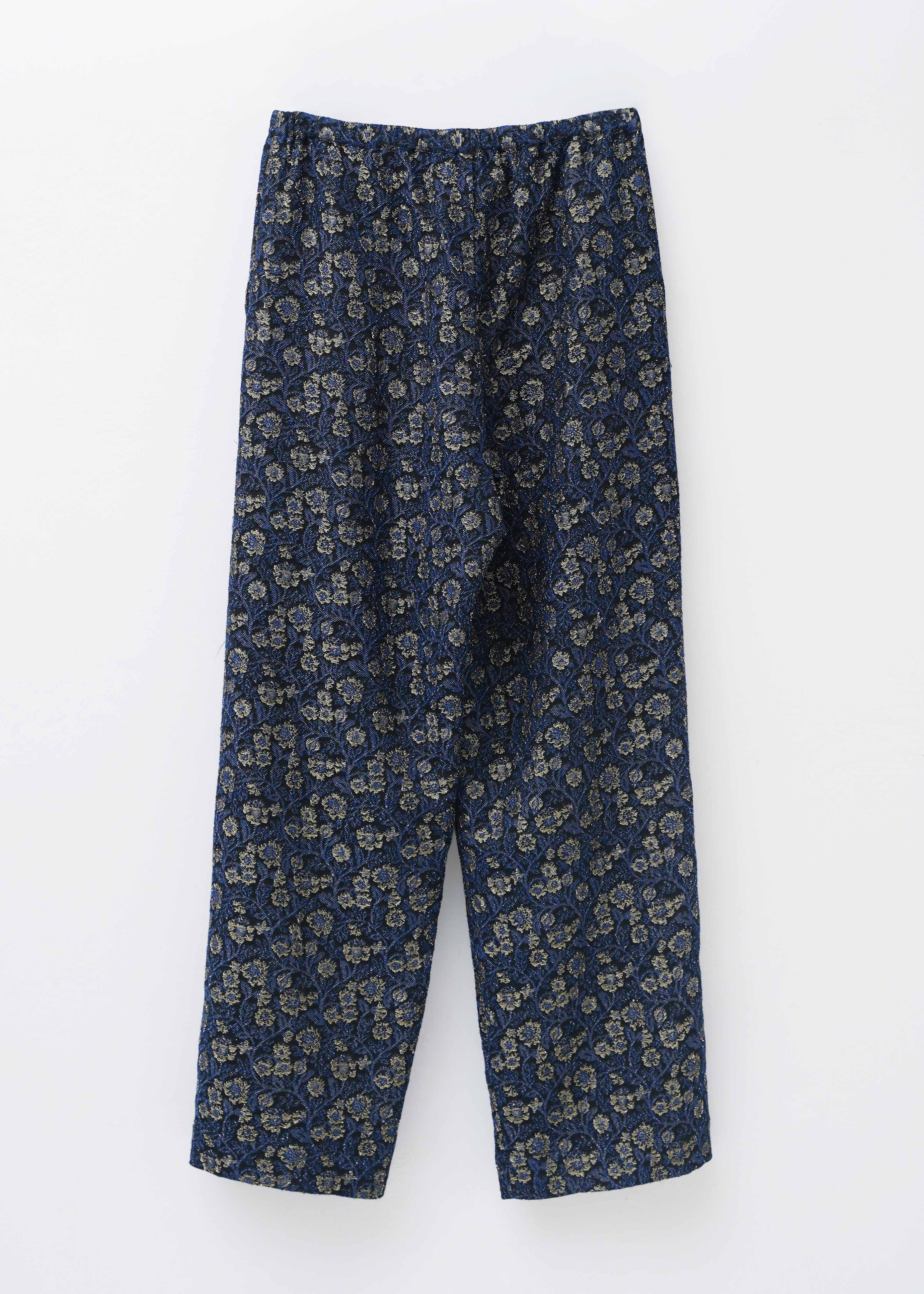 【10月中旬お届け予定】Wool Lurex Flower Jacquard Pants