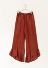 Silk Frill Solid Trousers