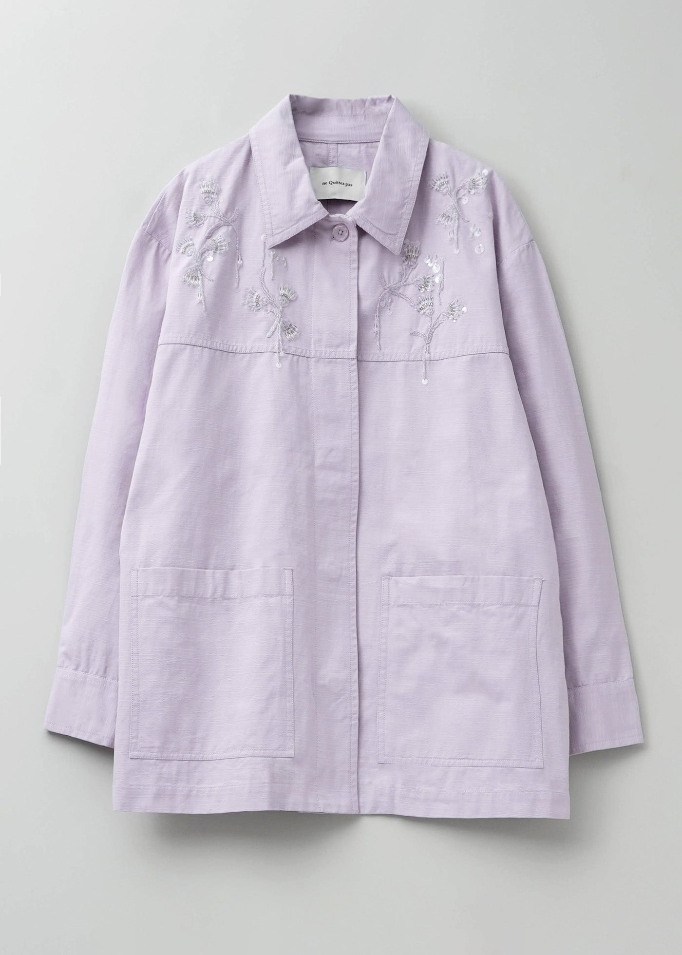 【2/4 10時発売】Cotton Slub Lace Flower Embroidery Jacket