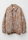 【10月上旬お届け予定】Rayon Jacquard Abstract Paisley Print Quilting Blouson