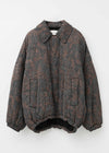 【10月上旬お届け予定】Rayon Jacquard Abstract Paisley Print Quilting Blouson