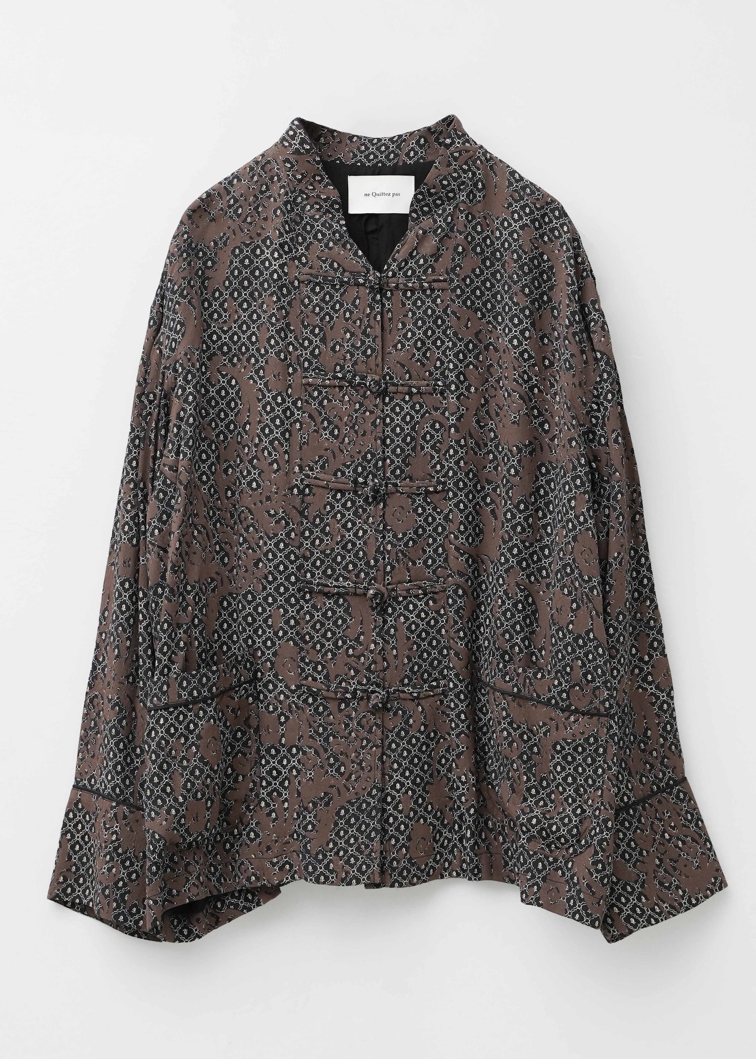 【10月上旬お届け予定】Rayon Jacquard Abstract Paisley Print China Jacket