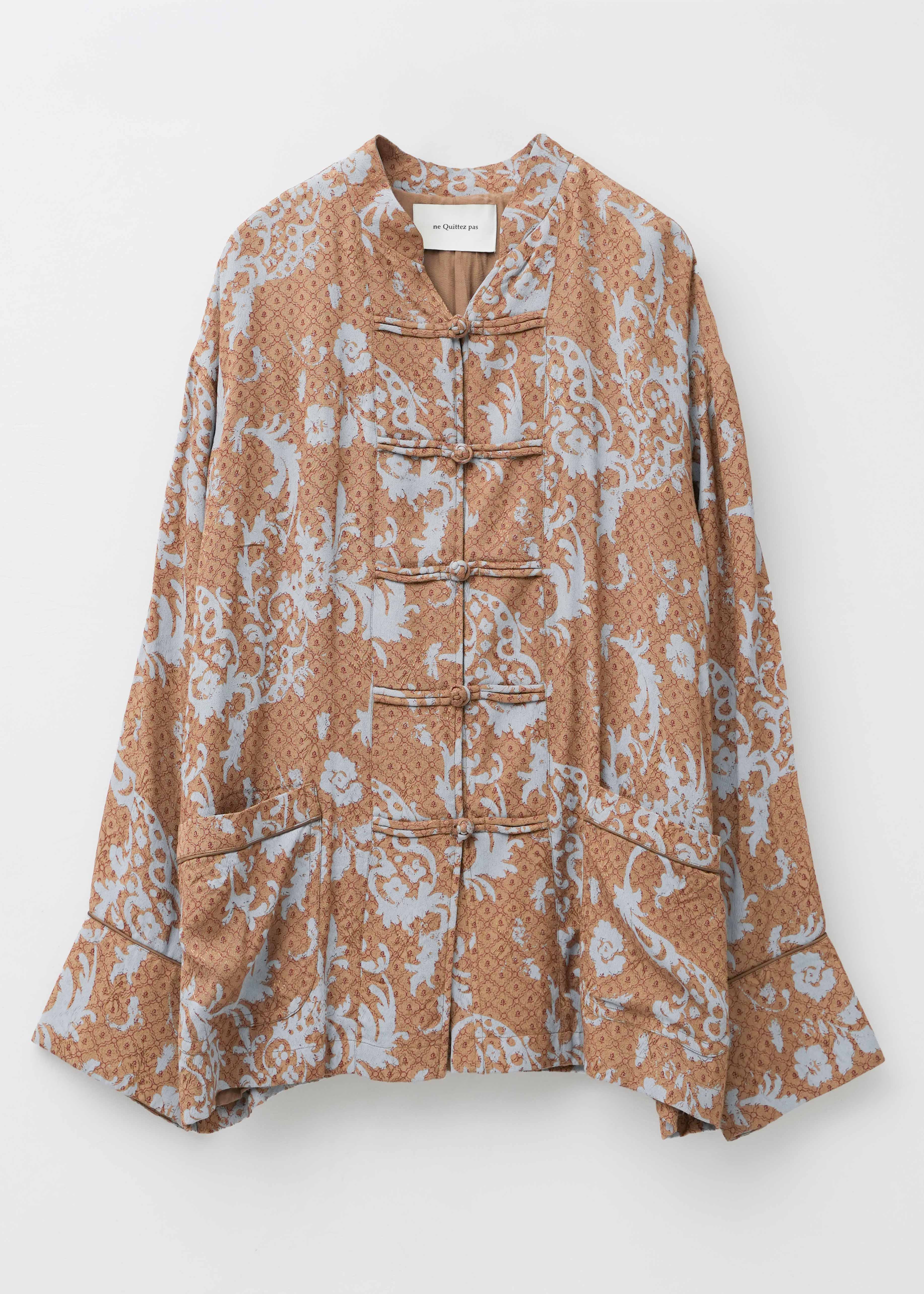 【10月上旬お届け予定】Rayon Jacquard Abstract Paisley Print China Jacket