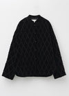 【10月中旬お届け予定】Velvet Flower Argyle Embroidery Quilted Jacket