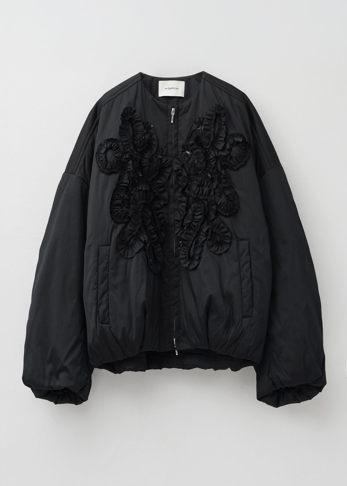 Poly Dupion Frill Embroidery Blouson
