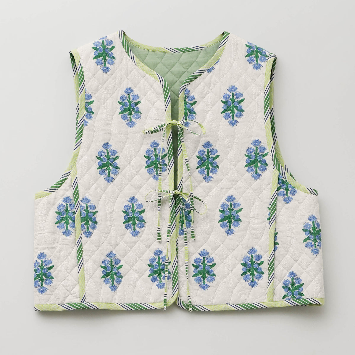 Cotton Jacquard Iberis Print Reversible Vest | Pasand by ne 