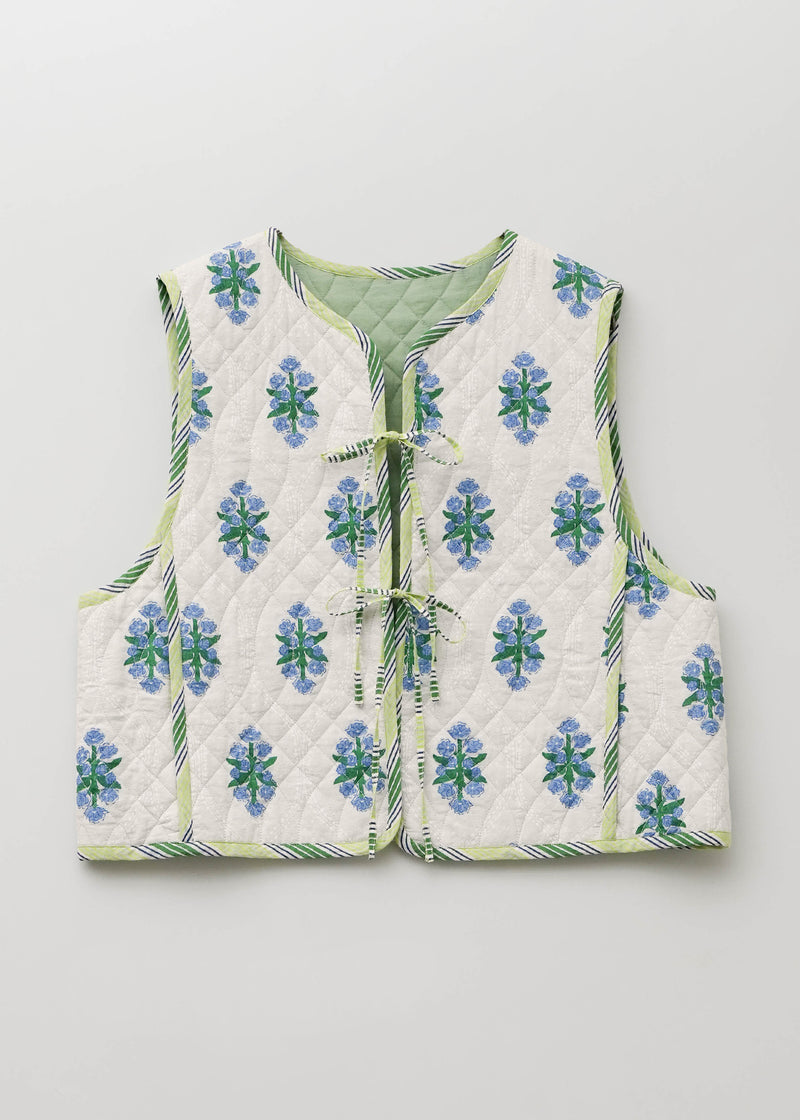 Cotton Jacquard Iberis Print Reversible Vest | Pasand by ne 