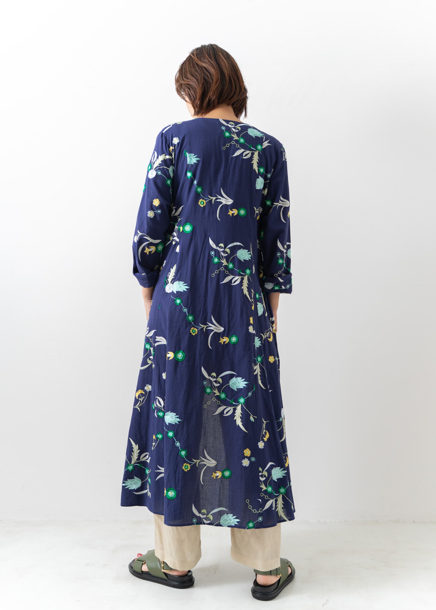 Cotton Herbarium Embroidery Gown