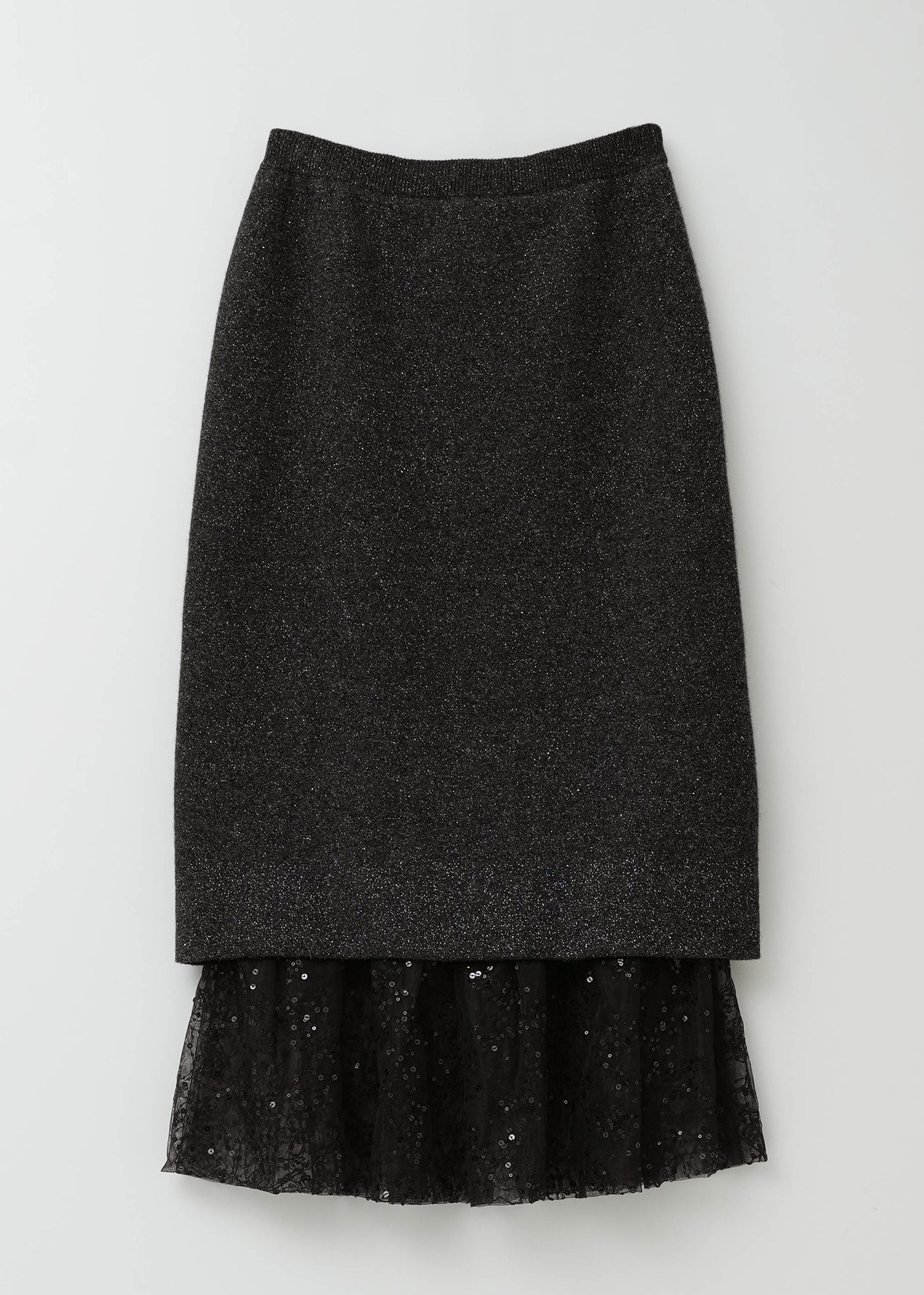 Wool Cashmere Lurex Knit Skirt