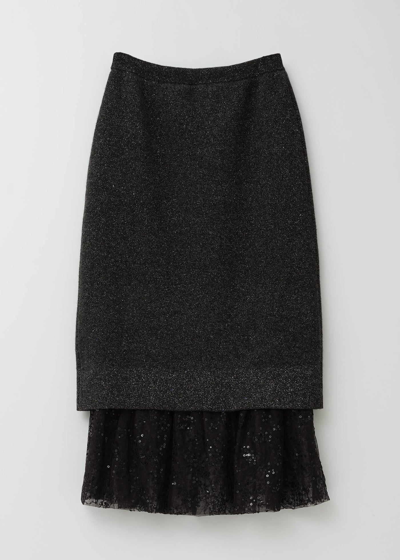 Wool Cashmere Lurex Knit Skirt