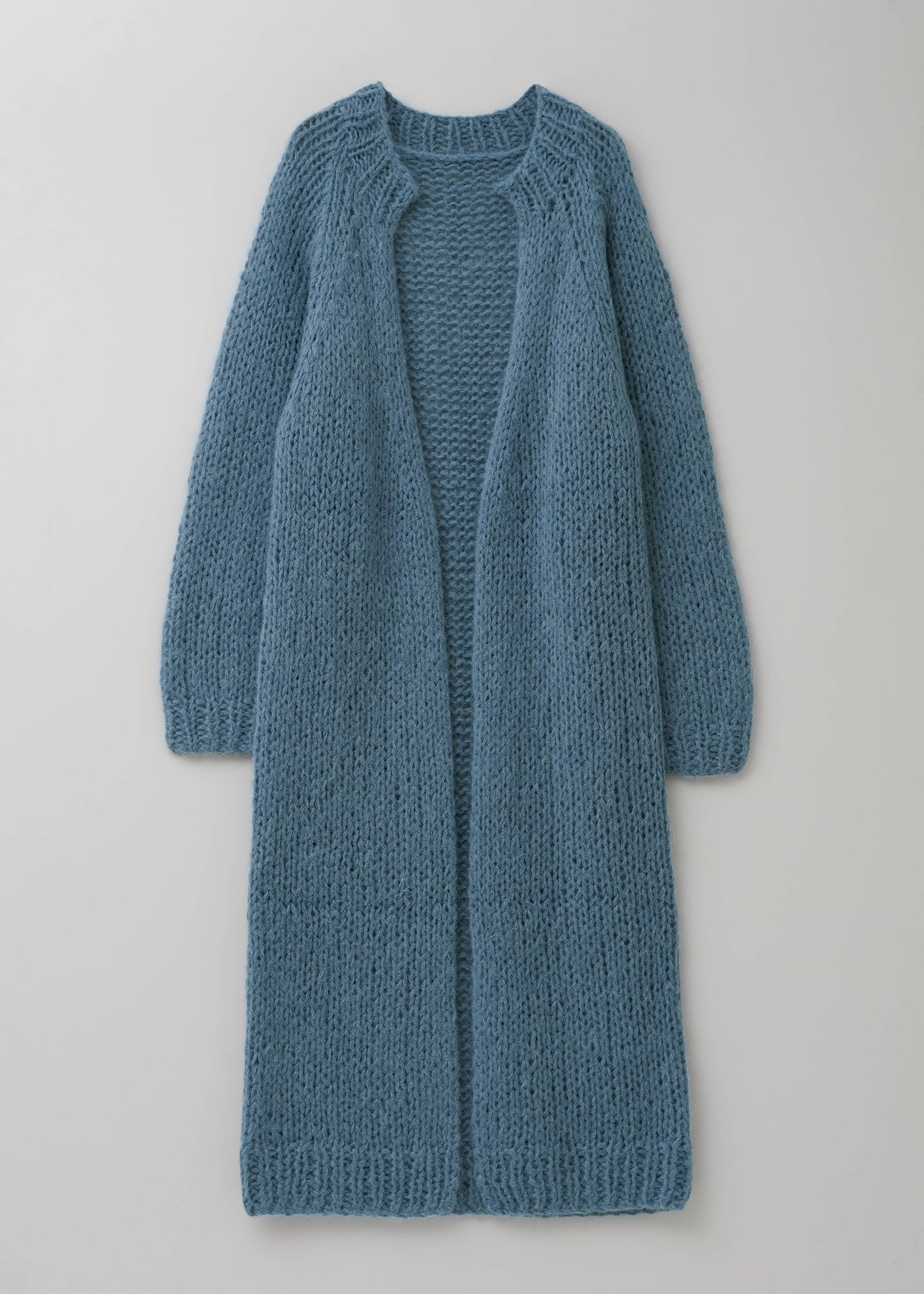 Mohair Mix Hand Knit Long Cardigan