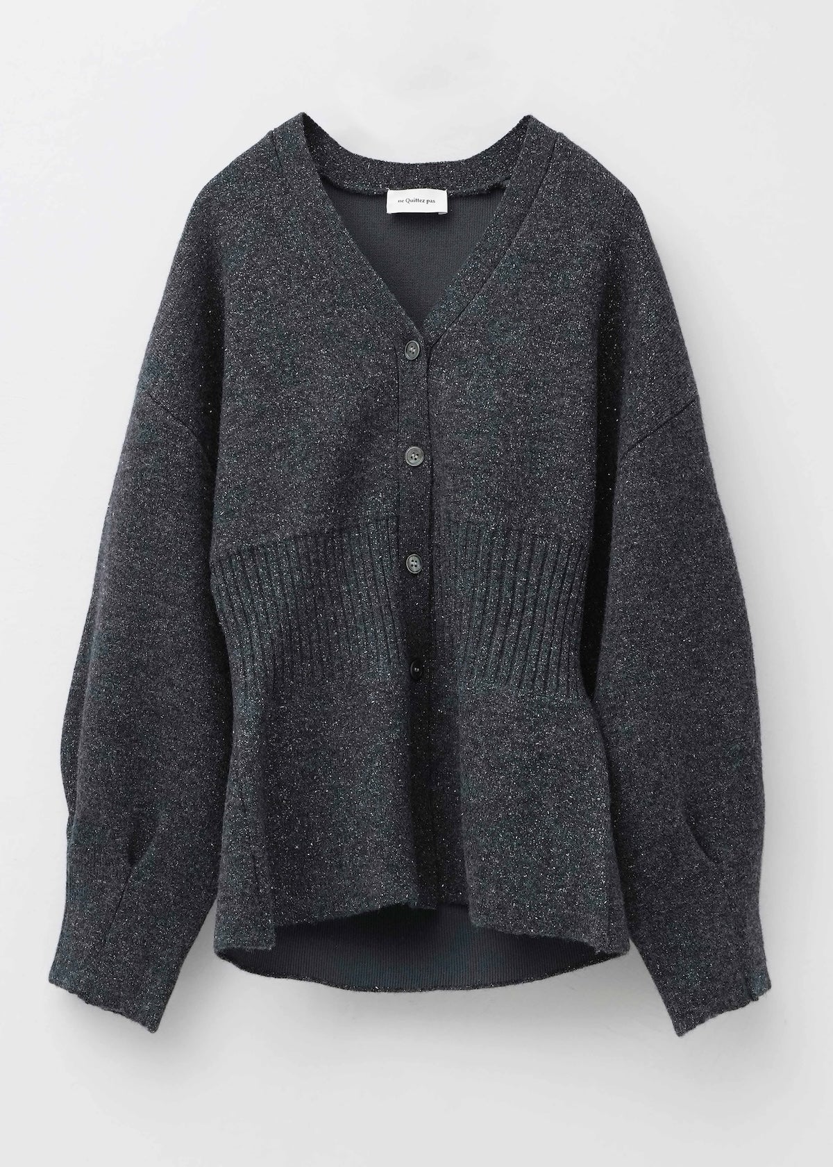 Wool Cashmere Lurex Knit Cardigan | Pasand by ne Quittez pas