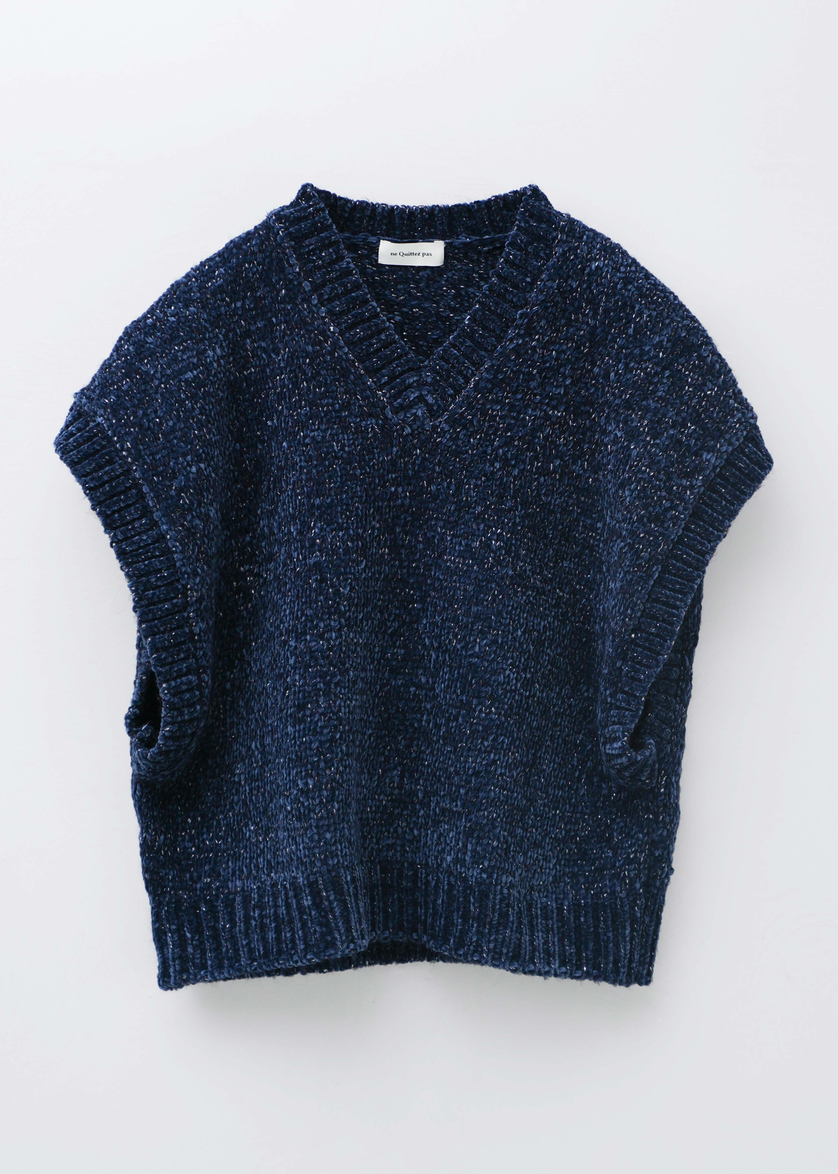 【10月中旬お届け予定】Mole Fur Lurex Knit Vest