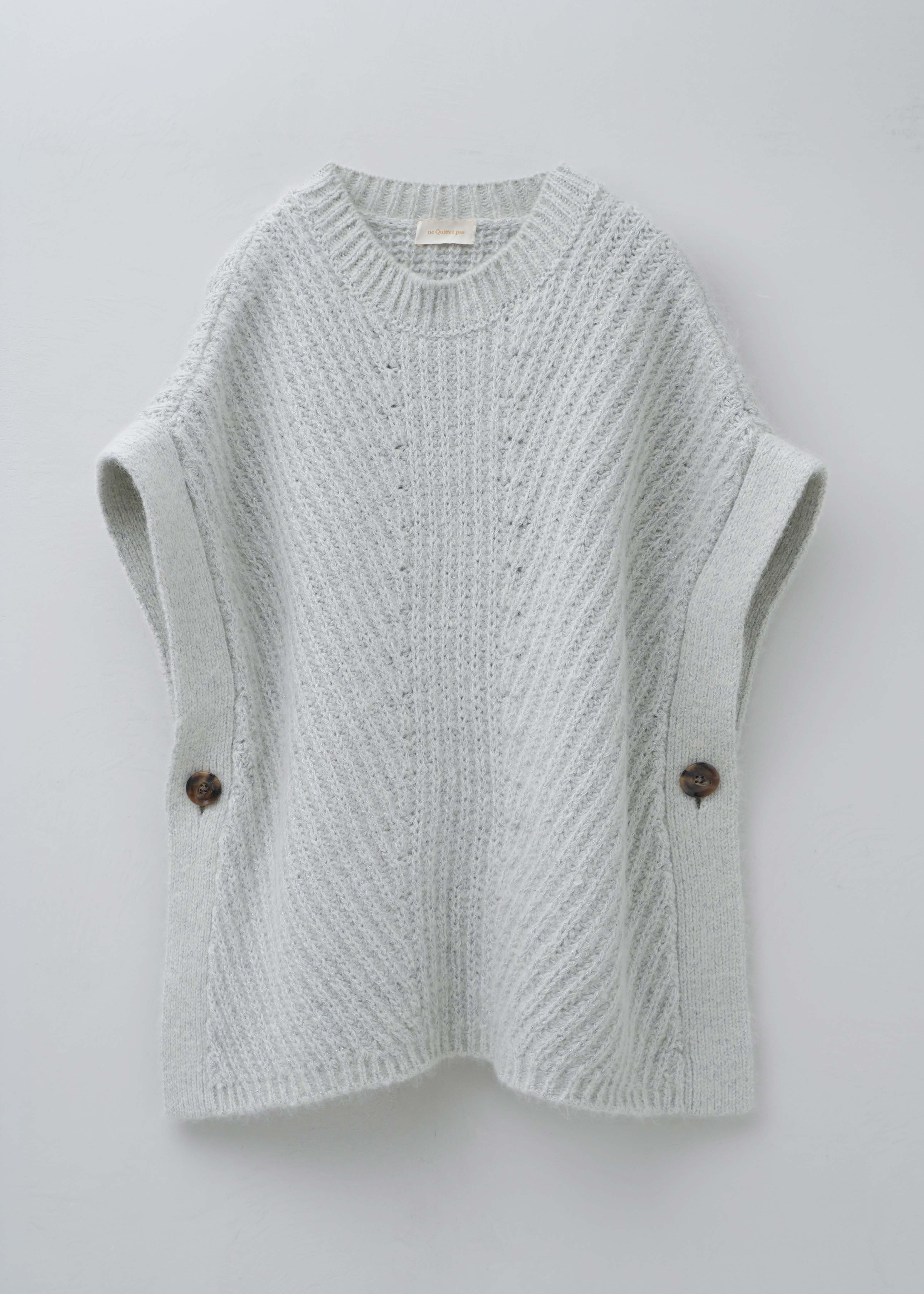【10月中旬お届け予定】Alpaca Lurex Rib Knit Poncho