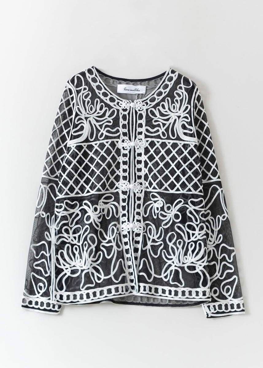 Tulle Tape Embroidery Jacket | Pasand by ne Quittez pas | パサン 