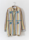 Wide Stripe Embroidery Shirt