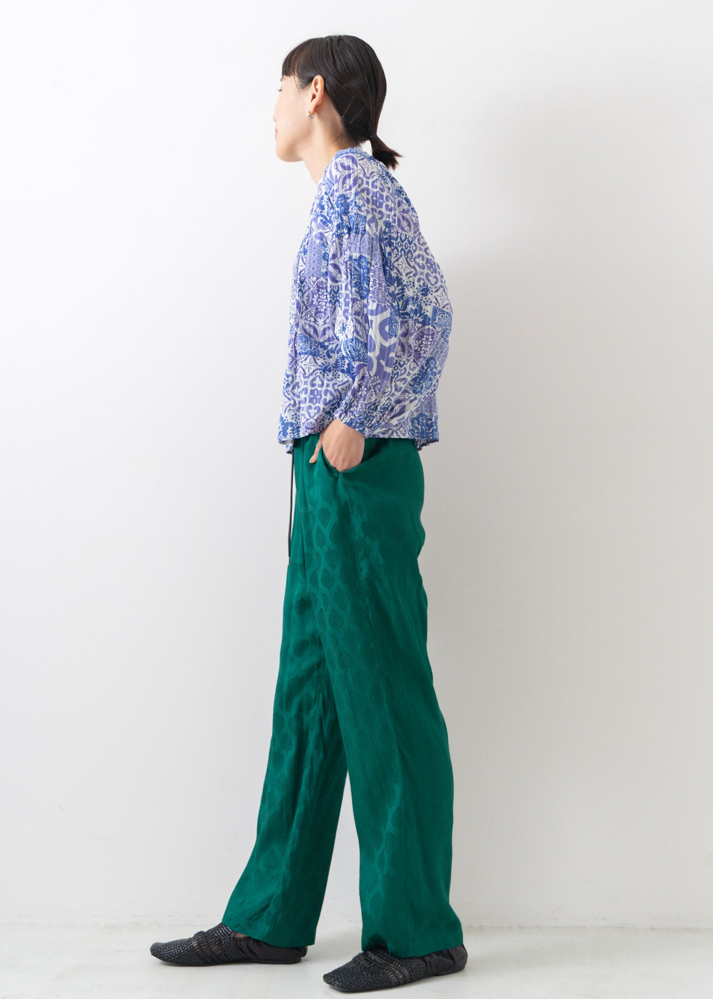 オンラインストア限定】Tile Pattern Shirring Top | Pasand by ne