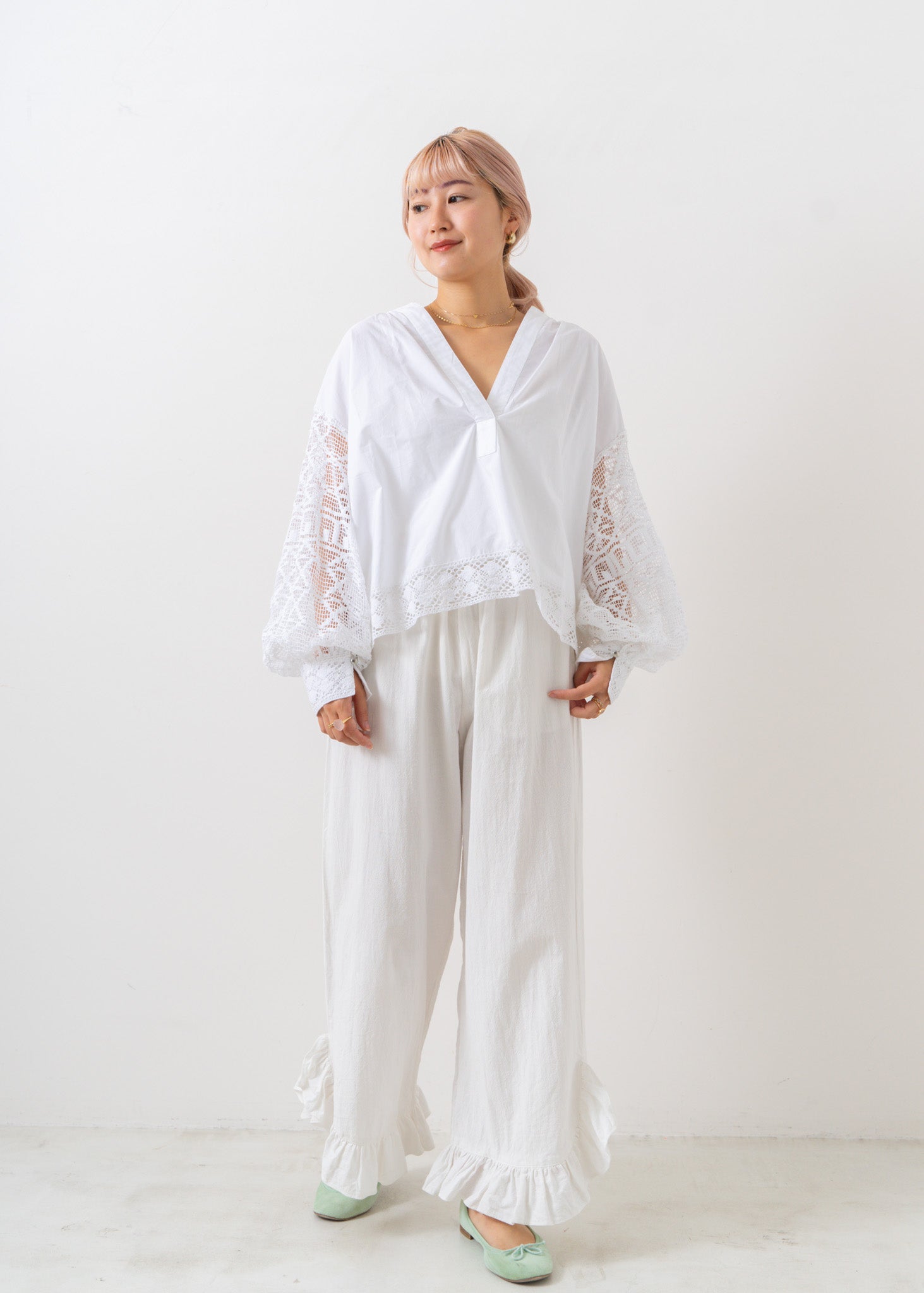 Geometric Lace Joint Top | Pasand by ne Quittez pas | パサンドバイ