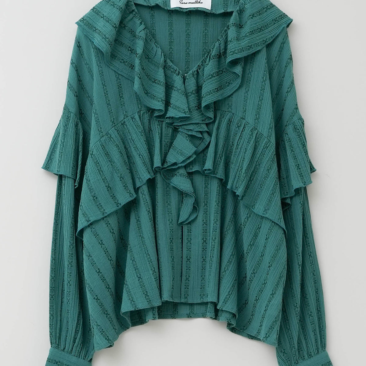 Cotton Jacquard Frill Top | Pasand by ne Quittez pas | パサン 