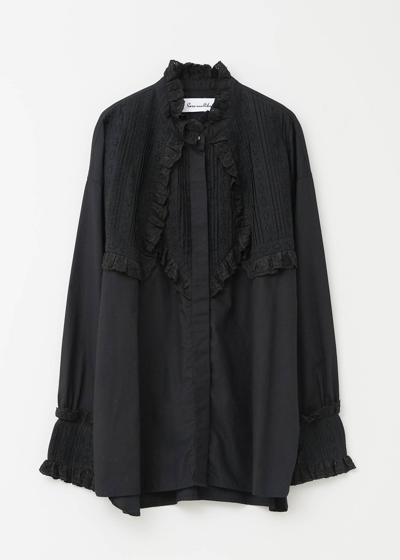 Cotton Pintuck Lace Blouse