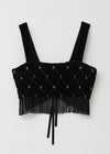 Velvet Beads Embroidery Bustier