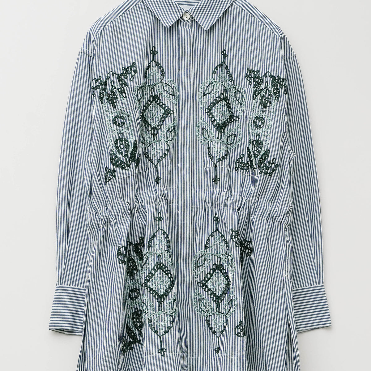 Cotton Aari Embroidery Stripe Shirt | Pasand by ne Quittez pas 
