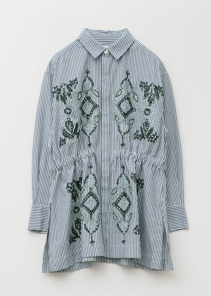 Cotton Aari Embroidery Stripe Shirt | Pasand by ne Quittez pas 