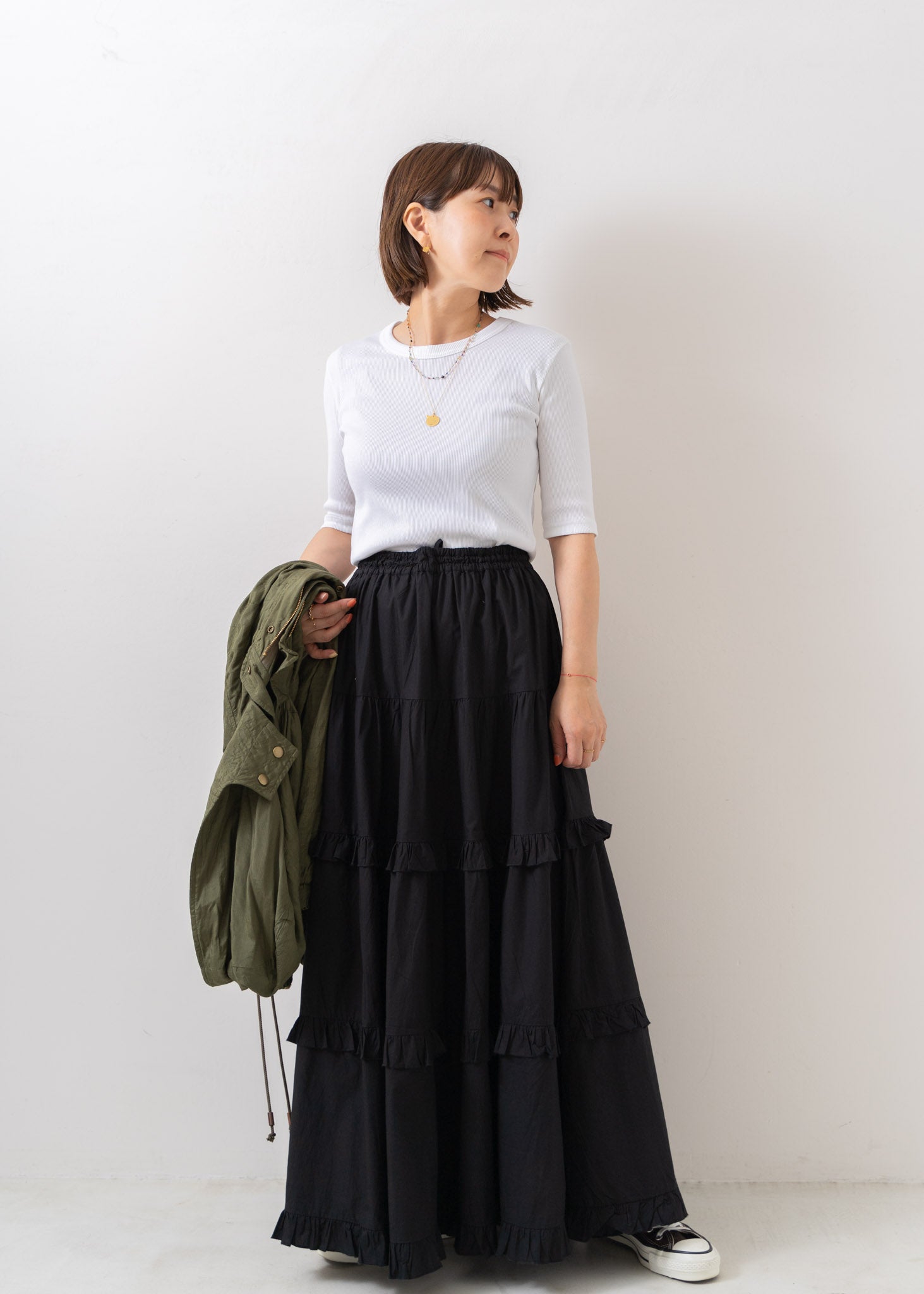 Cotton Volume Frill Skirt