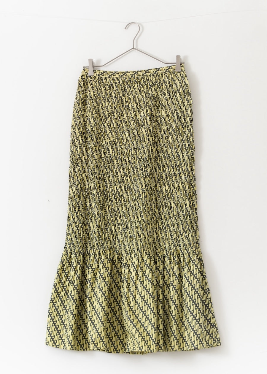 【3/6発売】Geometric Pattern Shirring Tight Skirt