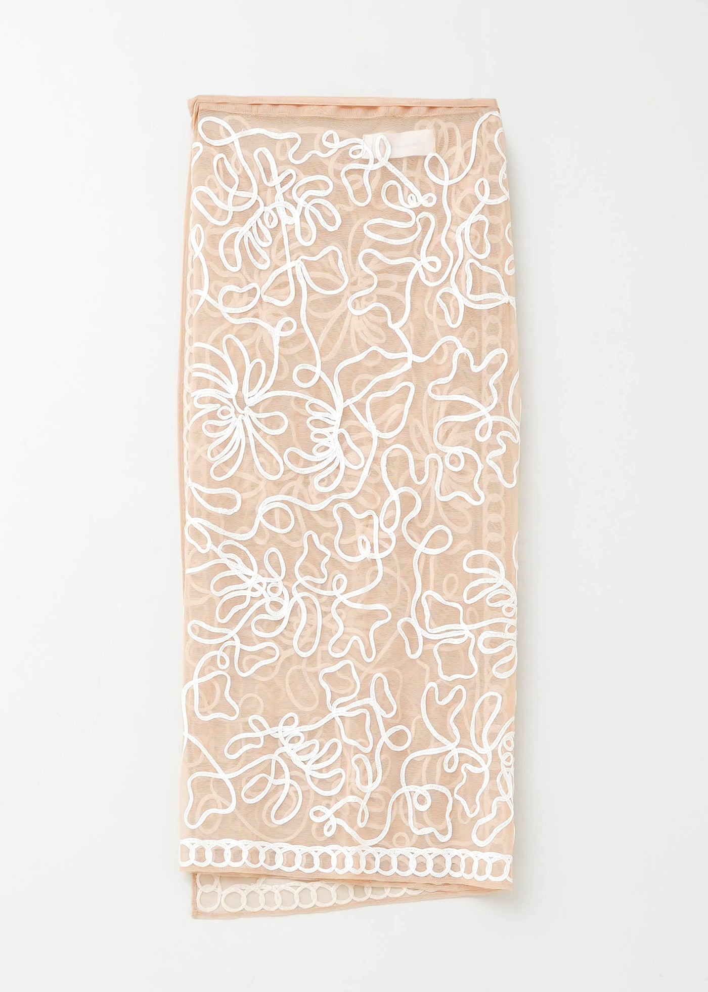 春生地アップです。 Tulle Tape Embroidery Wrap Skirt | Pasand by ne Quittez pas