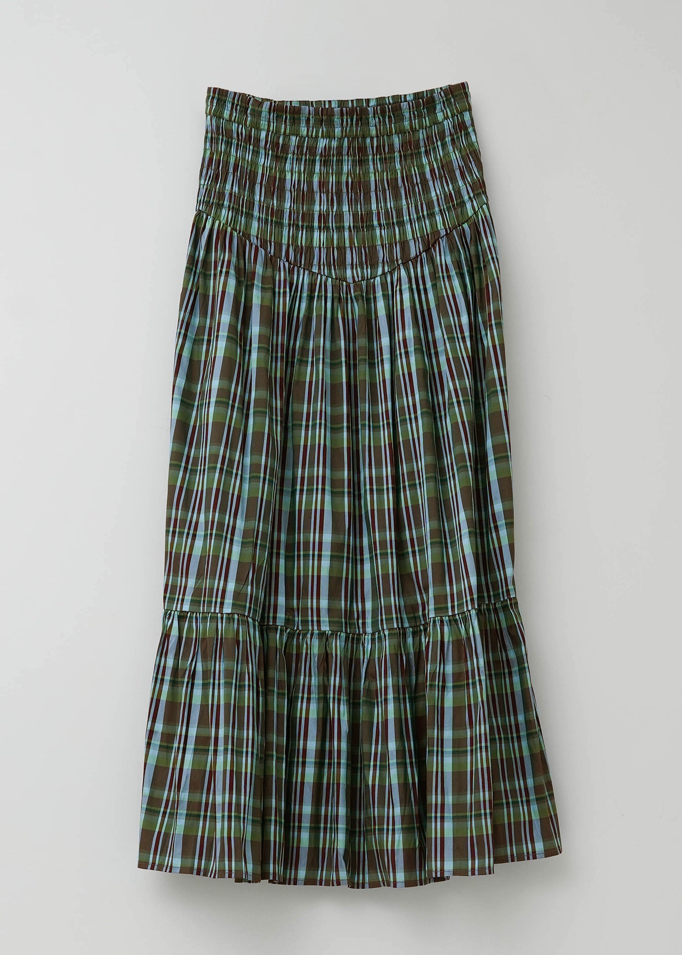 Poly Taffeta Shirring Skirt